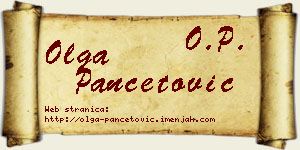 Olga Pančetović vizit kartica